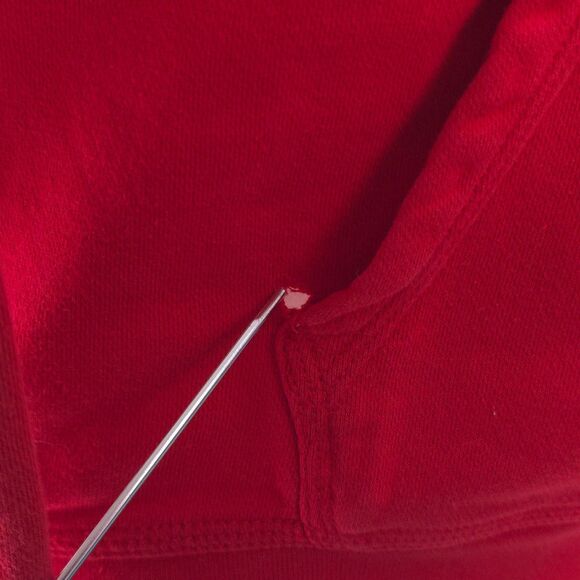 VTG Nike Hoodie Y2K Mens L Red Swoosh Sweatshirt Pullover Navy Tag Vintage - Picture 6 of 12